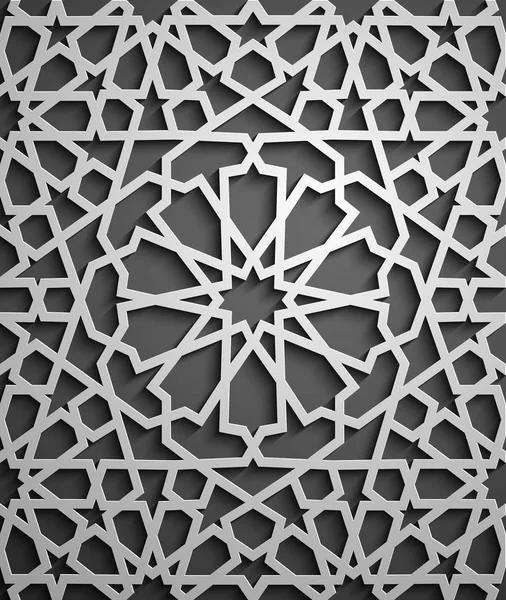 Islam ornamen vektor, persian motiff. Elemen pola bulat ramadan 3d islam. Geometrik circular ornamental arabic simbol vektor  . - Stok Vektor