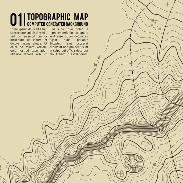 Kopyalamak için alanı olan topografik harita arkaplanı. Çizgi topoğrafya haritası arka plan, coğrafi ızgara soyut vektör çizimi. Arazi üzerinde dağ yürüyüşü patikası .