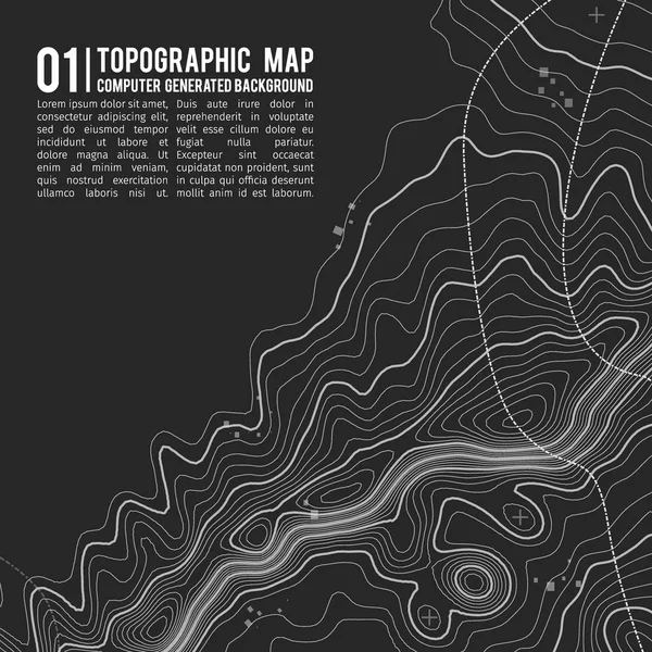 Kopyalamak için alanı olan topografik harita arkaplanı. Çizgi topoğrafya haritası arka plan, coğrafi ızgara soyut vektör çizimi. Arazi üzerinde dağ yürüyüşü patikası .