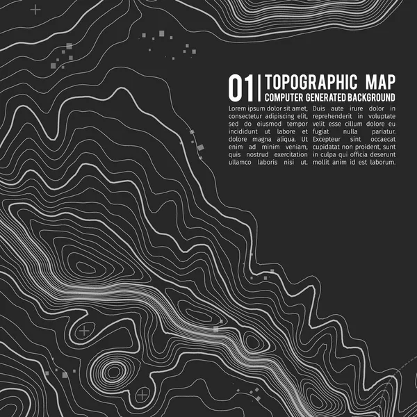 Kopyalamak için alanı olan topografik harita arkaplanı. Çizgi topoğrafya haritası arka plan, coğrafi ızgara soyut vektör çizimi. Arazi üzerinde dağ yürüyüşü patikası .