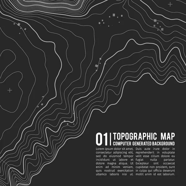 Kopyalamak için alanı olan topografik harita arkaplanı. Çizgi topoğrafya haritası arka plan, coğrafi ızgara soyut vektör çizimi. Arazi üzerinde dağ yürüyüşü patikası .