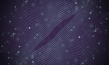 Veri teknolojisi soyut gelecek çizimi. Karanlık arka planda noktaları ve çizgileri birleştiren düşük polimerli bir şekil. 3 boyutlu görüntüleme. Büyük veri görselleştirmesi .