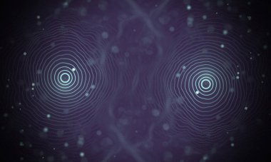 Veri teknolojisi soyut gelecek çizimi. Karanlık arka planda noktaları ve çizgileri birleştiren düşük polimerli bir şekil. 3 boyutlu görüntüleme. Büyük veri görselleştirmesi .