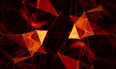 Arka kırmızı geometrik plan. Bağlantı yapısı. Bilim arka plan. Fütüristik teknoloji Hud öğesi. onnecting noktalar ve çizgiler. Büyük veri görselleştirme ve iş .