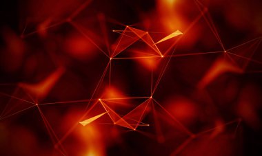 Arka kırmızı geometrik plan. Bağlantı yapısı. Bilim arka plan. Fütüristik teknoloji Hud öğesi. onnecting noktalar ve çizgiler. Büyük veri görselleştirme ve iş .