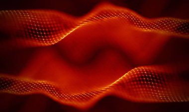 Arka kırmızı geometrik plan. Bağlantı yapısı. Bilim arka plan. Fütüristik teknoloji Hud öğesi. onnecting noktalar ve çizgiler. Büyük veri görselleştirme ve iş .