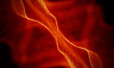 Arka kırmızı geometrik plan. Bağlantı yapısı. Bilim arka plan. Fütüristik teknoloji Hud öğesi. onnecting noktalar ve çizgiler. Büyük veri görselleştirme ve iş .