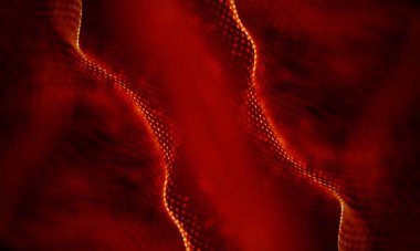 Arka kırmızı geometrik plan. Bağlantı yapısı. Bilim arka plan. Fütüristik teknoloji Hud öğesi. onnecting noktalar ve çizgiler. Büyük veri görselleştirme ve iş .