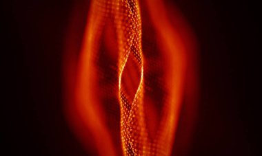 Arka kırmızı geometrik plan. Bağlantı yapısı. Bilim arka plan. Fütüristik teknoloji Hud öğesi. onnecting noktalar ve çizgiler. Büyük veri görselleştirme ve iş .