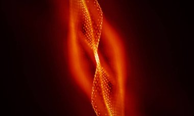 Arka kırmızı geometrik plan. Bağlantı yapısı. Bilim arka plan. Fütüristik teknoloji Hud öğesi. onnecting noktalar ve çizgiler. Büyük veri görselleştirme ve iş .