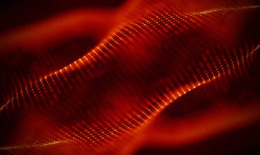 Arka kırmızı geometrik plan. Bağlantı yapısı. Bilim arka plan. Fütüristik teknoloji Hud öğesi. onnecting noktalar ve çizgiler. Büyük veri görselleştirme ve iş .