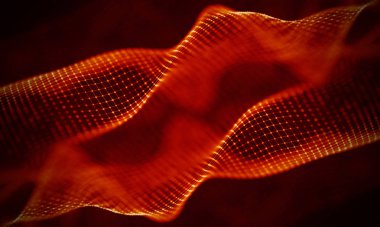 Arka kırmızı geometrik plan. Bağlantı yapısı. Bilim arka plan. Fütüristik teknoloji Hud öğesi. onnecting noktalar ve çizgiler. Büyük veri görselleştirme ve iş .