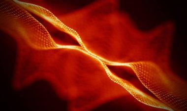 Arka kırmızı geometrik plan. Bağlantı yapısı. Bilim arka plan. Fütüristik teknoloji Hud öğesi. onnecting noktalar ve çizgiler. Büyük veri görselleştirme ve iş .