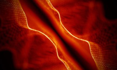 Arka kırmızı geometrik plan. Bağlantı yapısı. Bilim arka plan. Fütüristik teknoloji Hud öğesi. onnecting noktalar ve çizgiler. Büyük veri görselleştirme ve iş .