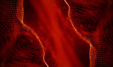 Arka kırmızı geometrik plan. Bağlantı yapısı. Bilim arka plan. Fütüristik teknoloji Hud öğesi. onnecting noktalar ve çizgiler. Büyük veri görselleştirme ve iş .