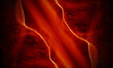 Arka kırmızı geometrik plan. Bağlantı yapısı. Bilim arka plan. Fütüristik teknoloji Hud öğesi. onnecting noktalar ve çizgiler. Büyük veri görselleştirme ve iş .