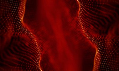 Arka kırmızı geometrik plan. Bağlantı yapısı. Bilim arka plan. Fütüristik teknoloji Hud öğesi. onnecting noktalar ve çizgiler. Büyük veri görselleştirme ve iş .