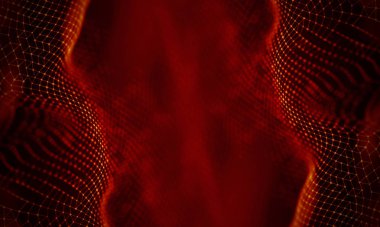 Arka kırmızı geometrik plan. Bağlantı yapısı. Bilim arka plan. Fütüristik teknoloji Hud öğesi. onnecting noktalar ve çizgiler. Büyük veri görselleştirme ve iş .