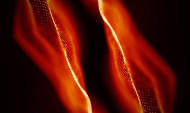 Arka kırmızı geometrik plan. Bağlantı yapısı. Bilim arka plan. Fütüristik teknoloji Hud öğesi. onnecting noktalar ve çizgiler. Büyük veri görselleştirme ve iş .