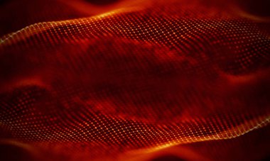 Arka kırmızı geometrik plan. Bağlantı yapısı. Bilim arka plan. Fütüristik teknoloji Hud öğesi. onnecting noktalar ve çizgiler. Büyük veri görselleştirme ve iş .