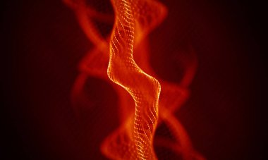 Arka kırmızı geometrik plan. Bağlantı yapısı. Bilim arka plan. Fütüristik teknoloji Hud öğesi. onnecting noktalar ve çizgiler. Büyük veri görselleştirme ve iş .