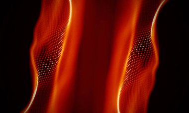 Arka kırmızı geometrik plan. Bağlantı yapısı. Bilim arka plan. Fütüristik teknoloji Hud öğesi. onnecting noktalar ve çizgiler. Büyük veri görselleştirme ve iş .