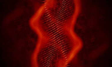 Arka kırmızı geometrik plan. Bağlantı yapısı. Bilim arka plan. Fütüristik teknoloji Hud öğesi. onnecting noktalar ve çizgiler. Büyük veri görselleştirme ve iş .