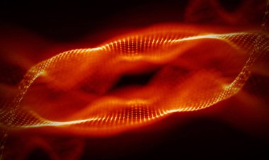 Arka kırmızı geometrik plan. Bağlantı yapısı. Bilim arka plan. Fütüristik teknoloji Hud öğesi. onnecting noktalar ve çizgiler. Büyük veri görselleştirme ve iş .