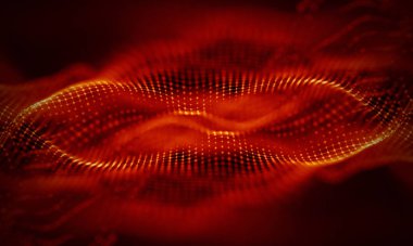 Arka kırmızı geometrik plan. Bağlantı yapısı. Bilim arka plan. Fütüristik teknoloji Hud öğesi. onnecting noktalar ve çizgiler. Büyük veri görselleştirme ve iş .
