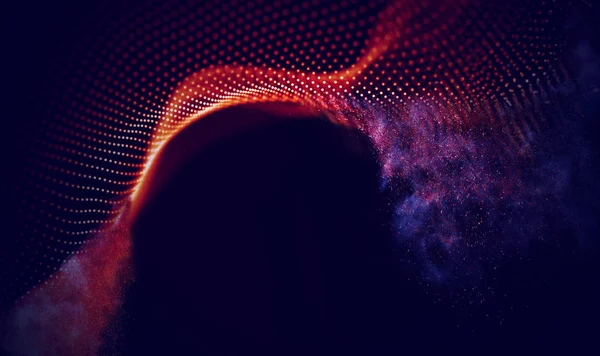 Abstract Red Geometrical Background . Connection structure. Science background. Futuristic Technology HUD Element . onnecting dots and lines . digital background with particles . — Stock Photo, Image