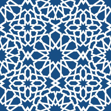Mavi İslam desen. Dikişsiz Arapça geometrik desen, Doğu süsleme, Hint süsleme, Farsça motifi, 3d. Sonsuz doku kullanılan duvar kağıdı, desen dolgularını, web sayfası arka planı için .