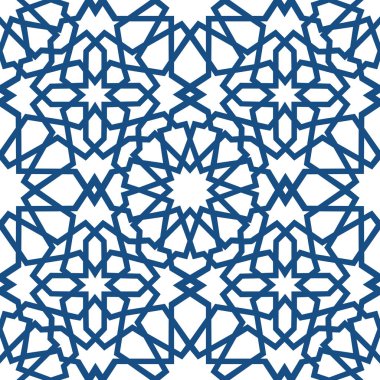 Mavi İslam desen. Dikişsiz Arapça geometrik desen, Doğu süsleme, Hint süsleme, Farsça motifi, 3d. Sonsuz doku kullanılan duvar kağıdı, desen dolgularını, web sayfası arka planı için .