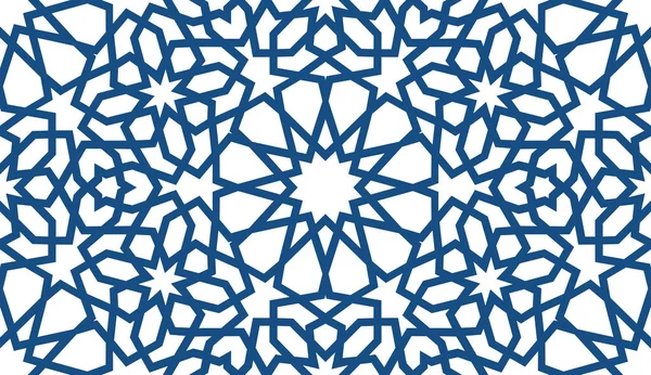 Modello islamico blu. Modello geometrico arabo senza cuciture, ornamento orientale, ornamento indiano, motivo persiano, 3D. texture infinito può essere utilizzato per carta da parati, riempimenti modello, sfondo della pagina web  . — Vettoriale Stock