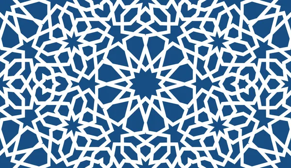 Modelul islamic albastru. Model geometric arabic fără sudură, ornament estic, ornament indian, motiv persan, 3D. Textura nesfârșită poate fi utilizată pentru tapet, umpluturi de modele, fundal pagină web  . — Vector de stoc