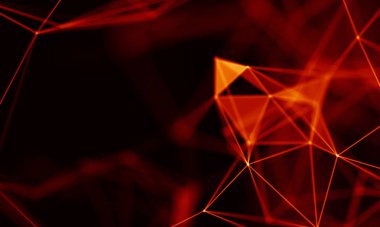 Arka kırmızı geometrik plan. Bağlantı yapısı. Bilim arka plan. Fütüristik teknoloji Hud öğesi. onnecting noktalar ve çizgiler. Büyük veri görselleştirme ve iş .