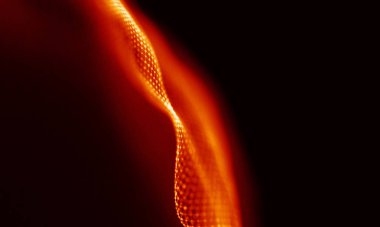 Arka kırmızı geometrik plan. Bağlantı yapısı. Bilim arka plan. Fütüristik teknoloji Hud öğesi. onnecting noktalar ve çizgiler. Büyük veri görselleştirme ve iş .