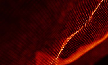 Arka kırmızı geometrik plan. Bağlantı yapısı. Bilim arka plan. Fütüristik teknoloji Hud öğesi. onnecting noktalar ve çizgiler. Büyük veri görselleştirme ve iş .