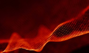 Arka kırmızı geometrik plan. Bağlantı yapısı. Bilim arka plan. Fütüristik teknoloji Hud öğesi. onnecting noktalar ve çizgiler. Büyük veri görselleştirme ve iş .