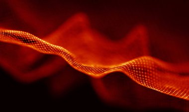 Arka kırmızı geometrik plan. Bağlantı yapısı. Bilim arka plan. Fütüristik teknoloji Hud öğesi. onnecting noktalar ve çizgiler. Büyük veri görselleştirme ve iş .