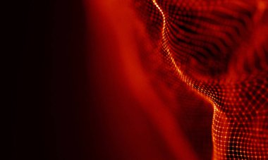 Arka kırmızı geometrik plan. Bağlantı yapısı. Bilim arka plan. Fütüristik teknoloji Hud öğesi. onnecting noktalar ve çizgiler. Büyük veri görselleştirme ve iş .