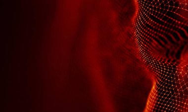 Arka kırmızı geometrik plan. Bağlantı yapısı. Bilim arka plan. Fütüristik teknoloji Hud öğesi. onnecting noktalar ve çizgiler. Büyük veri görselleştirme ve iş .
