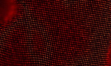 Arka kırmızı geometrik plan. Bağlantı yapısı. Bilim arka plan. Fütüristik teknoloji Hud öğesi. onnecting noktalar ve çizgiler. Büyük veri görselleştirme ve iş .