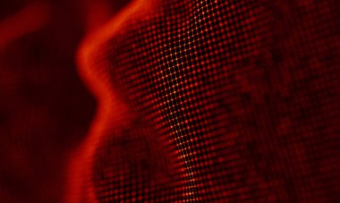 Arka kırmızı geometrik plan. Bağlantı yapısı. Bilim arka plan. Fütüristik teknoloji Hud öğesi. onnecting noktalar ve çizgiler. Büyük veri görselleştirme ve iş .