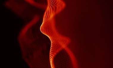 Arka kırmızı geometrik plan. Bağlantı yapısı. Bilim arka plan. Fütüristik teknoloji Hud öğesi. onnecting noktalar ve çizgiler. Büyük veri görselleştirme ve iş .