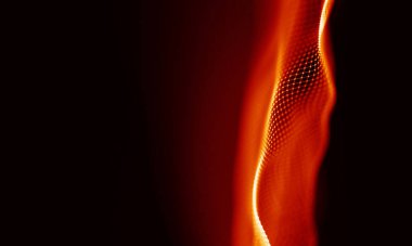 Arka kırmızı geometrik plan. Bağlantı yapısı. Bilim arka plan. Fütüristik teknoloji Hud öğesi. onnecting noktalar ve çizgiler. Büyük veri görselleştirme ve iş .