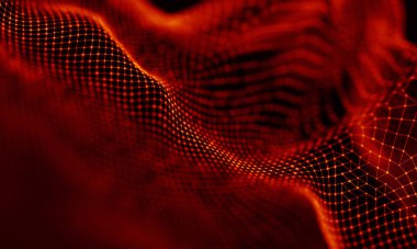 Arka kırmızı geometrik plan. Bağlantı yapısı. Bilim arka plan. Fütüristik teknoloji Hud öğesi. onnecting noktalar ve çizgiler. Büyük veri görselleştirme ve iş .