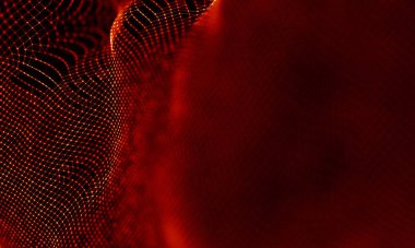 Arka kırmızı geometrik plan. Bağlantı yapısı. Bilim arka plan. Fütüristik teknoloji Hud öğesi. onnecting noktalar ve çizgiler. Büyük veri görselleştirme ve iş .