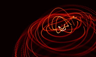 Arka kırmızı geometrik plan. Bağlantı yapısı. Bilim arka plan. Fütüristik teknoloji Hud öğesi. onnecting noktalar ve çizgiler. Büyük veri görselleştirme ve iş .