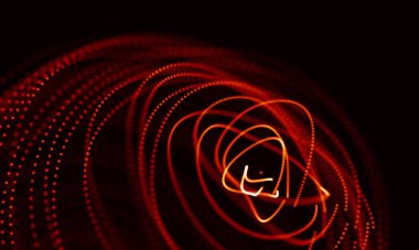 Arka kırmızı geometrik plan. Bağlantı yapısı. Bilim arka plan. Fütüristik teknoloji Hud öğesi. onnecting noktalar ve çizgiler. Büyük veri görselleştirme ve iş .