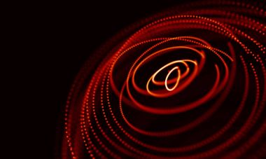 Arka kırmızı geometrik plan. Bağlantı yapısı. Bilim arka plan. Fütüristik teknoloji Hud öğesi. onnecting noktalar ve çizgiler. Büyük veri görselleştirme ve iş .